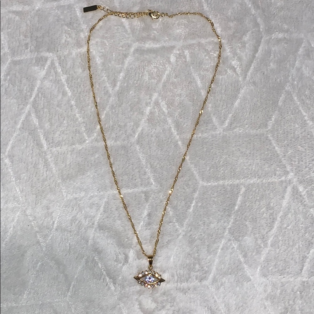 Diamond Eye 14k Gold Necklace
